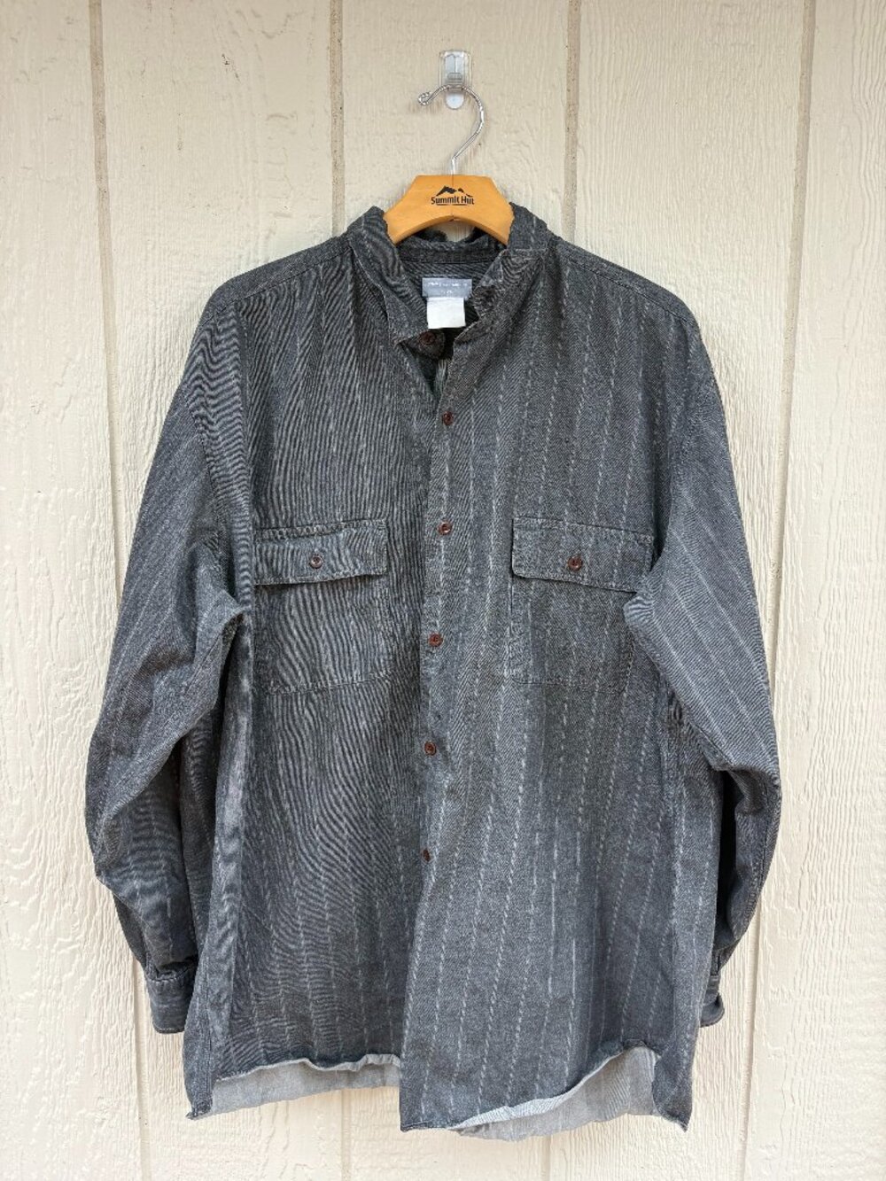 Comme des Garçons Homme Button Up Shirt Men's 2XL Grey Striped City Designer